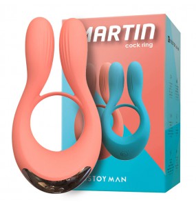 KIS TOY Martin Couple Toy Stimulator Vibrating Cock Ring (Chargeable - Orange)